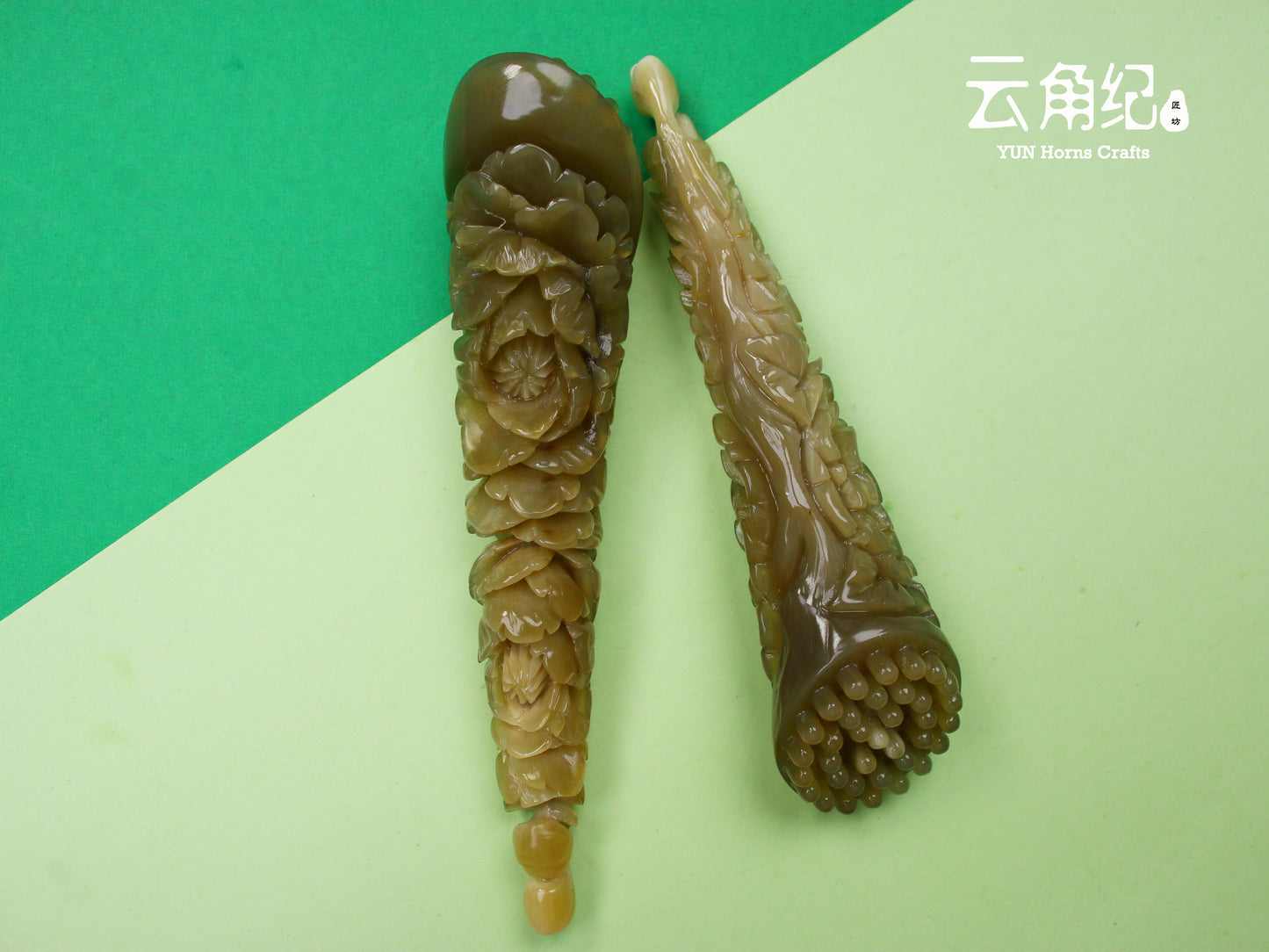 Double Blessing Carving" (Peony & Lotus)精雕牡丹花莲蓬